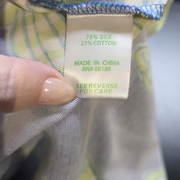 Lilly Pulitzer Blue and Green Patterned Dress Small EUC PTP 19 Length 37 - Picture 5 of 6